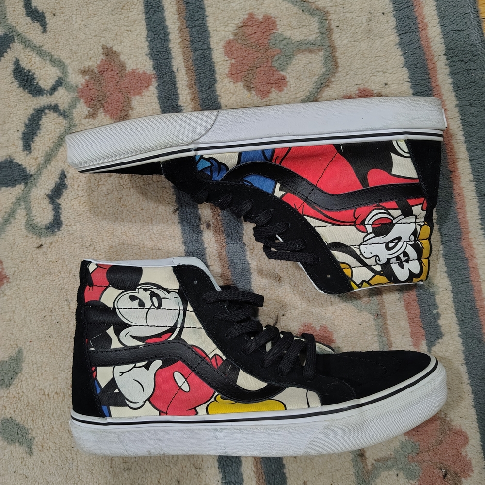 Vans Disney Sk8-Hi's - Men's 9 - Women's 10.5 - Mickey Graphic High-Top Sneakers - Picture 2 of 6